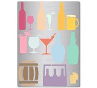 GORGECRAFT Glass Bottle Stencils Drink Beer Wine Juice Oktoberfest Metal Journal Stencil Stainless Steel Painting Template for Wood Burning Pyrography Engraving Journaling Scrapbooking 19x14cm