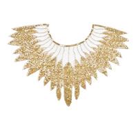 GORGECRAFT Gold Beaded Lace Collar Trim 55 x 41cm Glitter 3D Floral Embroidery Sew on Neckline Applique Patches Sequin Decoration for Wedding Costume Dress Sewing DIY Clothing Accessories