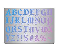GORGECRAFT Gothic Font Lettering Stencils Old English Font Stainless Steel Stencils Reusable Alphabet Metal Stencil Journal for Writing Painting Wood Burning Canvas Furniture Pyrography Engraving