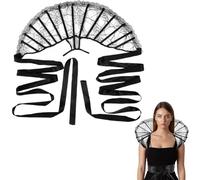 GORGECRAFT Gothic Lace Stand Up Collar Baroque Evil Queen Standing Collar With Tie Straps Black Women's Lace Victorian Halloween Vampire Costume Accessory for Masquerade Carnival Themed parties