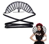 GORGECRAFT Gothic Lace Stand Up Collar Victorian Baroque Evil Queen Standing Collar With Tie Straps Black Women's Lace Victorian Halloween Vampire Costume Accessory for Dress Masquerade Carnival