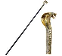 GORGECRAFT Halloween Cosplay Antique Cane Adults Silver Vintage Walking Stick 111.5cm Costume Cane Plastic Egyptian Snake Staff Royalty Scepter Wand for Mystical Pharaoh Ancient Themed Dress Up Party