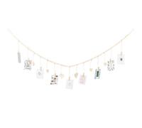 GORGECRAFT Hanging Photo Display Wall Decor Boho Wooden Beads Garland with Clips Heart Office Nursery Room Banner Christmas Cards Picture Holder Frame Hanger Strings for Dorms Classrooms Bedrooms