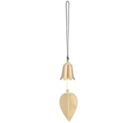 GORGECRAFT Japanese Wind Chime 36.5cm Gold Leaf Temple Bell Tulips Vintage Brass Windchime Outdoor Hanging Ornament for Outside Garden Patio Window Decoration Chinese Feng Shui Hanging Pendant