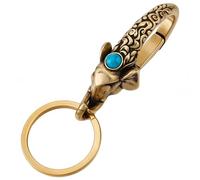 GORGECRAFT Keychain Clasp Synthetic Turquoise Elephant Key Chain Clip with Split Key Rings Antique Gold Keyclip Snap Hooks Buckles for Keychains Making DIY Crafts Bag Purse Charm Lanyard Decoration