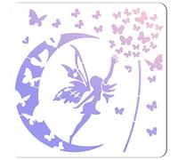 GORGECRAFT Large Angel Stencils 12x12 Inch Reusable Moon Stencil Butterfly Template Signs Decoration for Painting on Wood Wall Scrapbook Card Floor and Tile Drawing
