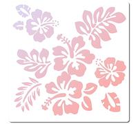 GORGECRAFT Large Hibiscus Flowers Stencils 12x12 Inch Reusable Hawaiian Floral Stencil Template Signs Home Wall Decor for Painting on Wood Wall Scrapbook Card Floor Canvas and Tile Drawing