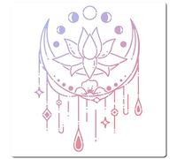 GORGECRAFT Large Moon Star Stencils Flowers Reusable Painting Stencil Templates Tools 12x12 Inch Plastic Stencil for Painting on Wood Wall Canvas Vintage Home Art Crafts Making Decoration