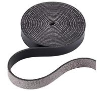 GORGECRAFT Leather Strap Strip 1/2 inch Wide 2M Long Leather Grain Black Belt Wrap Single Sided Flat Cord for Necklace Belt Diy Crafts Projects Clothing Making Handles Pet Collars Traction Ropes