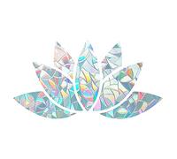 GORGECRAFT Lotus Window Clings Anti-Collision Glass Decals Rainbow Stickers Window Glass Decal Sun Catcher Decorations Non Adhesive Prismatic Vinyl for Prevent Stop Birds