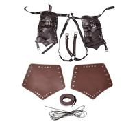 GORGECRAFT Medieval Renaissance Sets Brown PU Leather Viking Adjustable Arm Bracers Guards Sword Sheath Case Shoulder Armor Belt Hike Gauntlet for Halloween Festival Party Costume Cosplay Supplies