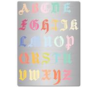 GORGECRAFT Metal Journal Stencil Old English Font Ancient Alphabet Letter Stainless Steel Stencils Gothic Lettering Template for DIY Engraving Painting on Wall Wood Scrapbooking Decor 19x14cm