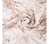 GORGECRAFT Metallic Eyelets Chiffon Fabric 1.3x 0.91m Jacquard Embroidered Drape Floral Printing Lace Fabric Embroidery Applique Ribbons for Sewing Wedding Bridal Cloth DIY Crafts White