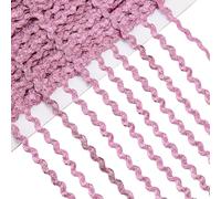 GORGECRAFT Metallic Ric Rac Trim 45 Yards 5mm Wavy Bending Ribbon Glitter Wave Fringe Trim Zig Zag Lace Edging Braid Trimming Polyester Webbing Ribbons for DIY Crafts Cloth Sewing, Medium Violet Red