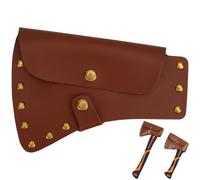 GORGECRAFT PU Leather Hatchet Holster Axe Head Sheath Cover Brown Double Snap Blade Hatchets Blade Guard Protector Case Accessories with Snap Closure for Camping Hunting Axes Outdoor Work Essentials