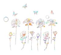 GORGECRAFT Rainbow Window Stickers Sun Catcher Decals Flower Static Window Clings to Save Birds Reusable Anti-Collision Non-Adhesive Prism Static suncatcher Stickers for Glass Doors Home School Office