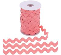 GORGECRAFT Rick Rack Trim 25 Yards x 10mm Ric Rac Ribbon Wave Bending Fringe Trim Light Coral Zig Zag Lace Webbing Edging Braid Trim with Spool for Sewing DIY Crafts Gift Wrapping Bow Home Decor