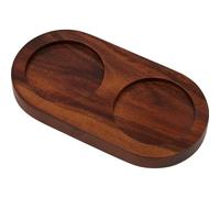 GORGECRAFT Saddle Brown Wooden Salt and Pepper Mill Tray Acacia Wood Tray Peper Mill Holder Mills & Shakers Salt & Pepper Grinder Rest for 2 Mills Accessories Kitchen Storage Holder Home Decor Crafts