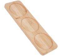 GORGECRAFT Salt and Pepper Mill Tray Bamboo Inner Dia 8cm Wooden Pepper Grinder Rest Holder Dining Table Protector Shakers Salt Accessories for 3 Mills Kitchen Home Storage 28.4 x 9.5cm