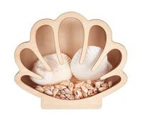 GORGECRAFT Seashell Wooden Display Box Sea Shell Holder Display Cases with Acrylic Window Home Decoration Sea Glass Shark Tooth Memory Keepsake Box for Agates Collection Room Coastal Decor 7 x 6 inch