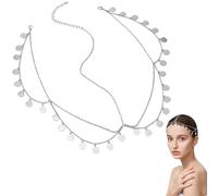 GORGECRAFT Sequin Head Chain Boho Headchain Egyptian Headpiece Braid Head Jewelry Fashion 1920s Headbands Layered Festival Costume Hair Accessories for Women Prom Wedding Belly Dance