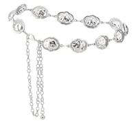 GORGECRAFT Silver Women Chain Belt Alloy Cloud Shaped Link Belly Chain 116cm Long Vintage Adjustable Boho Waist Jewelry for Blouse Dresses Jeans Beach Party Country Concert Outfit Accessories