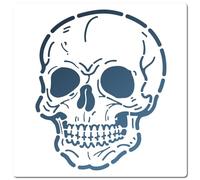 GORGECRAFT Skull Stencil Large 30x30cm Square Reusable PET Plastic Halloween Horror Human Skeleton Template Holiday Decor for Painting on Wood Wall Card Floor Canvas Tile Drawing Scrapbooking