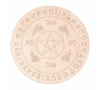 GORGECRAFT Star Pattern Pendulum Board Wooden Divination Metaphysics Message Board Wood Carving Boards Divination Witchcraft Altar Coaster Eco-Friendly Anti-Scalding, 149MM