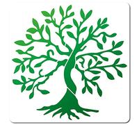 GORGECRAFT Tree of Life Stencil Leaf Template 7x7 Inch Reusable Decoration Sign Square Tree Stencils for Painting on Wood Wall Scrapbook Card Floor and Tile Drawing