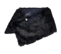 GORGECRAFT Viking Faux Fur Cape Shawl Medieval Wool Mantle Shoulder Wrap Collar Black Warrior Queen Renaissance LARP Cosplay Cloak Costume with Leather Belts for Women Halloween parties