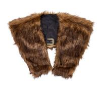 GORGECRAFT Viking Faux Fur Shawl Medieval Faux Fur Cape Collar Shoulder Wrap Scarf with Leather Buckle Strap Renaissance Warrior Costume Accessories for Men Women Halloween LAPR Cosplay Witch Werewolf