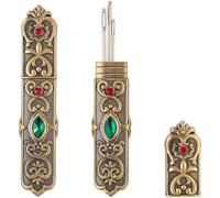GORGECRAFT Vintage Rhinestone Needle Storage Case Antique Needles Tubes Toothpick Keeper Holder Antique Bronze Box Container Portable Sewing Supplies Tools for Embroidery Cross Stitch Hand Crafts
