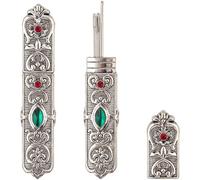 GORGECRAFT Vintage Rhinestone Needle Storage Case Antique Needles Tubes Toothpick Keeper Holder Antique Silver Box Container Portable Sewing Supplies Tools for Embroidery Cross Stitch Hand Crafts