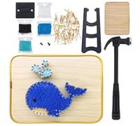 GORGECRAFT Whale DIY String Art Kit Ocean Sea Animal Summer Strings Arts Craft Wood Frame Beginners Supplies with All Necessary Accessories Home Wall Poke for Mother's Day Adults Decorations Gift