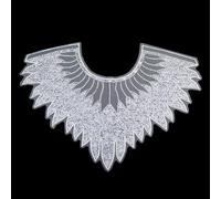 GORGECRAFT White Sequin Beaded Lace Collar 55 x 41cm Glitter 3D Floral Embroidery Sew on Fabric Applique Patches Neckline Decoration Trim for Bridal Wedding Costume Dress DIY Clothing Accessories