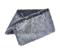 GORGECRAFT Women Faux Fur Knight Shoulder Wrap Collar Viking Fur Shawl Gray Medieval Warrior Queen Renaissance LARP Cosplay Cloak Costume with Leather Belts for Halloween Themed parties