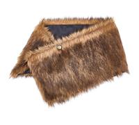 GORGECRAFT Women Viking Faux Fur Shawl and Wrap Fur Stole Camel Medieval Queen Wool Medieval Knight Shoulder Wrap Cloak Collar with Leather Belts for Halloween LARP GoT Warrior Cosplay Costume