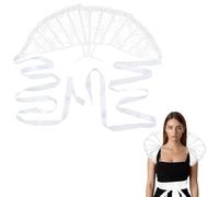 GORGECRAFT Women's Lace Victorian Collar Baroque Gothic Lace Stand Up Collar With Tie Straps White Evil Queen Standing Halloween Vampire Costume Accessory for Masquerade Carnival Themed parties