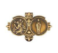 Gorgeoos 2-Pack Gold Car Visor Clip, St. Christopher Virgin Mary Catholic Driving Safety Medal