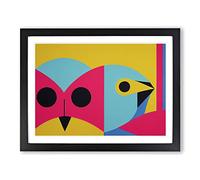 Gorgeous Abstract Bird H1022 Framed Print for Living Room Bedroom Home Office Décor, Wall Art Picture Ready to Hang, Black A3 Frame (46 x 34 cm)