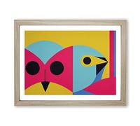 Gorgeous Abstract Bird H1022 Framed Print for Living Room Bedroom Home Office Décor, Wall Art Picture Ready to Hang, Oak A3 Frame (46 x 34 cm)