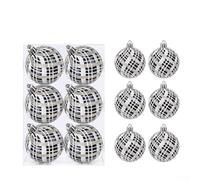 Gorgeous Accents A Distinctive Six Piece Collection of Timelessly Styled Charcoal Black Tree Baubles (6cm)