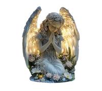 Gorgeous Angel Wings Cross Decoration,for Desk and Living Room Decoration,for Garden Angel Statues (White)