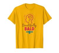 Gorgeous Bald Alopecia Awareness Strengthening Message T-Shirt, Men, Bright Gold, M