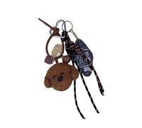 Gorgeous Bear Dog Keychain, Plush Decoration for Bags and Keys, Soft and Practical Key Holder, Bag Pendant for Students, Cartoon Bear Dog Keychain, brown