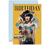 Gorgeous Birthday Card - Always In Style - Stunning Fashion Magazine Inspired Stylish Birthday Card for Women Mum Sister Daughter Friend Nan Grandma Cousin, A5 Female Greeting Cards