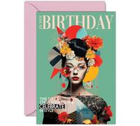 Gorgeous Birthday Card - Fashion Forward - Stunning Fashion Magazine Inspired Stylish Birthday Card for Women Mum Sister Daughter Friend Nan Grandma Cousin, A5 Female Greeting Cards