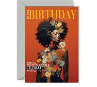 Gorgeous Birthday Card - Fashionista - Stunning Fashion Magazine Inspired Stylish Birthday Card for Women Mum Sister Daughter Friend Nan Grandma Cousin, 5x7 Inch Female Greeting Cards