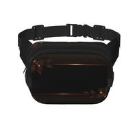 Gorgeous border in the dark Square double - layer fanny pack with adjustable shoulder strap - travelling fanny pack - perfect for outdoor sports, Black, One Size