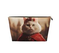Gorgeous Cat Pattern Women'S Cosmetic Bag Leather Handbag Portable Large Capacity Zipper Travel Bag Storage Bag, Gold, One Size